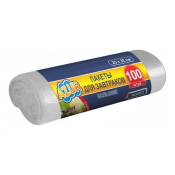 Пакеты для завтраков, в рулоне 100шт, 25х32см. ПНД, 6мкм, YORK AZUR 25 шт., 091717