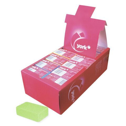 Пемза косметическая, 8х5х2,4см, ассорти, YORK 20 шт., 016010