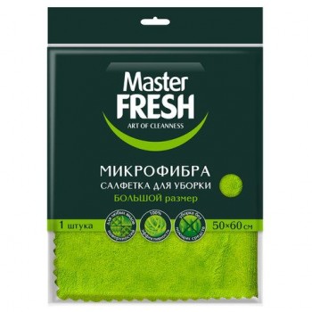 Тряпка для мытья пола из микрофибры, 50х60 см, зеленая, Master FRESH 20 шт., ШКXXXX