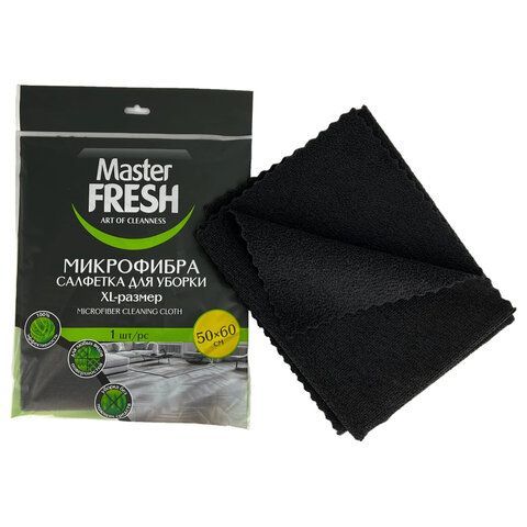 Тряпка для мытья пола из микрофибры, 50х60 см, черная, Master FRESH 20 шт., ШКXXXX