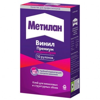 Клей обойный МЕТИЛАН Винил Премиум, 300г, для виниловых и структурных обоев, с индикатором, 586527