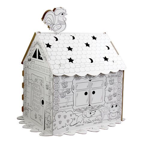 Картонный игровой развивающий Домик-раскраска &quot;Сказочный&quot;, высота 130 см, BRAUBERG Kids, 880364