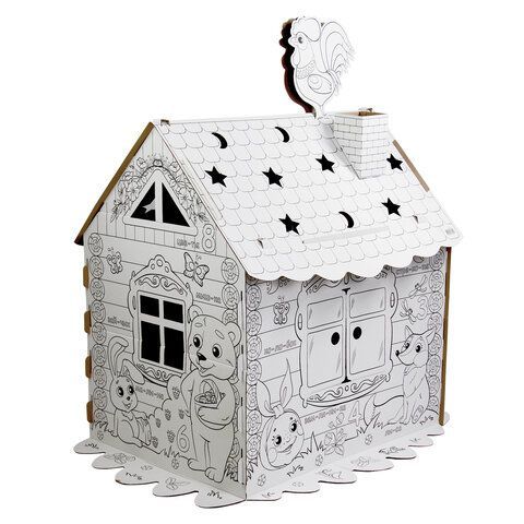 Картонный игровой развивающий Домик-раскраска &quot;Сказочный&quot;, высота 130 см, BRAUBERG Kids, 880364