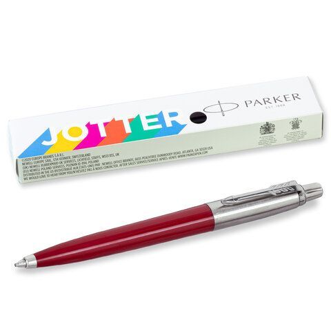 Ручка шариковая PARKER &quot;Jotter Plastic CT&quot;, корпус красный, ежедневник А5 красный, пакет, 880897