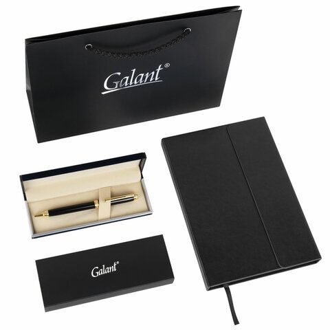 Ручка шариковая GALANT &quot;Black&quot;, корпус черный, ежедневник недатированный А5 черный, пакет, 880904