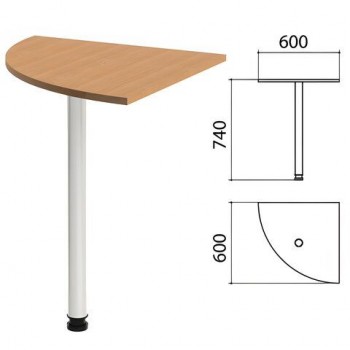Стол приставной угловой "Эко", 600х600х740 мм, цвет бук бавария (КОМПЛЕКТ)