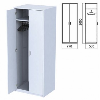 Шкаф для одежды "Арго", 770х580х2000 мм, серый (КОМПЛЕКТ)